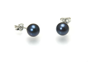 6mm AAA Black Saltwater Akoya Pearl 14k Gold Earring,Sold by Pair