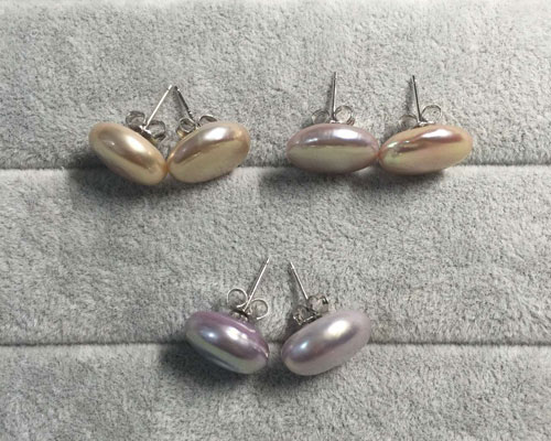 12-13mm AAA Natural Coin Pearl Stud Earring,Sold By Pair