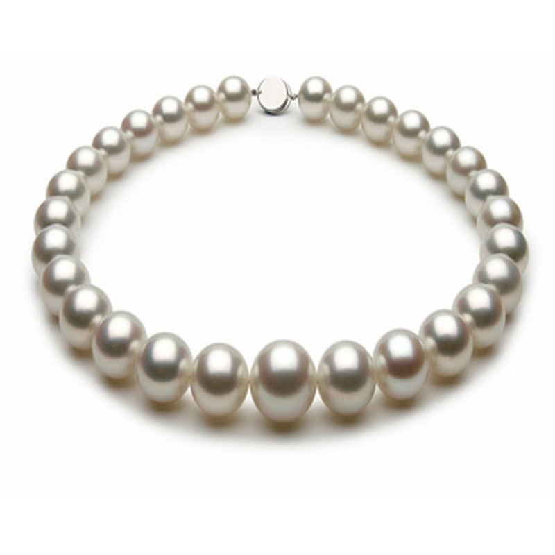 17 inches 11-15 mm AAA White Round South Sea Pearl Necklace