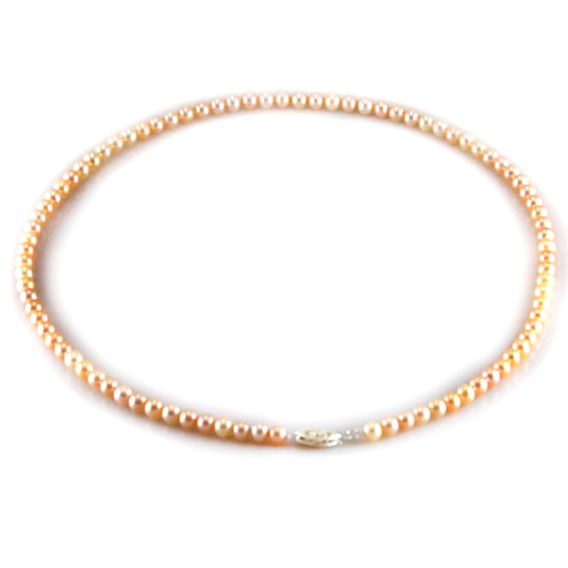 17 inches AA 4-5mm Natural Pink Round Pearl Necklace