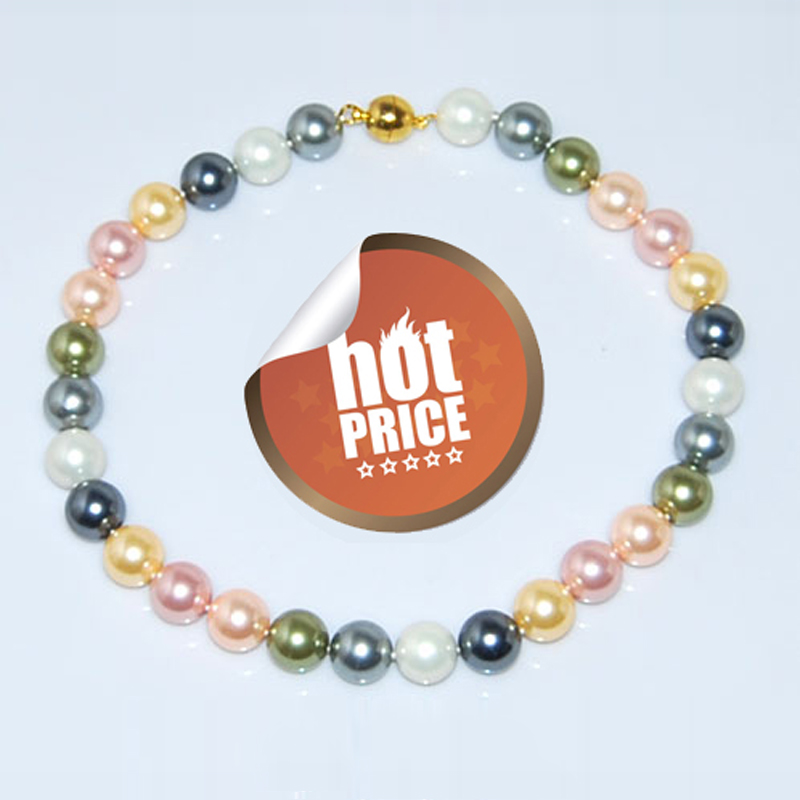 17 inches 14mm Multicolor Natural Shell Pearl Necklace