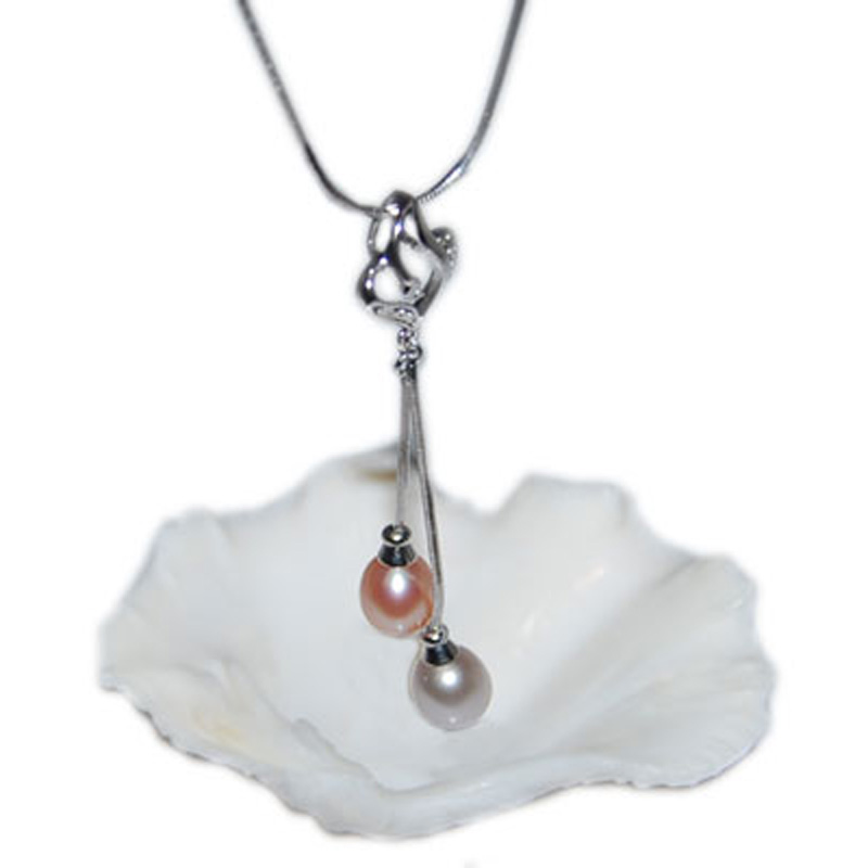 16 inches 7-8mm Freshwater Pearl Mounting Pendent Necklace
