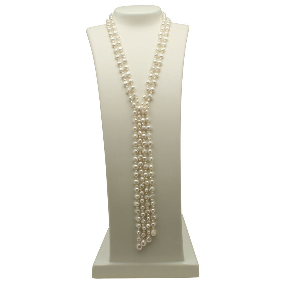 46 inches Orient Luxe White Freshwater Pearl Lariat Necklace