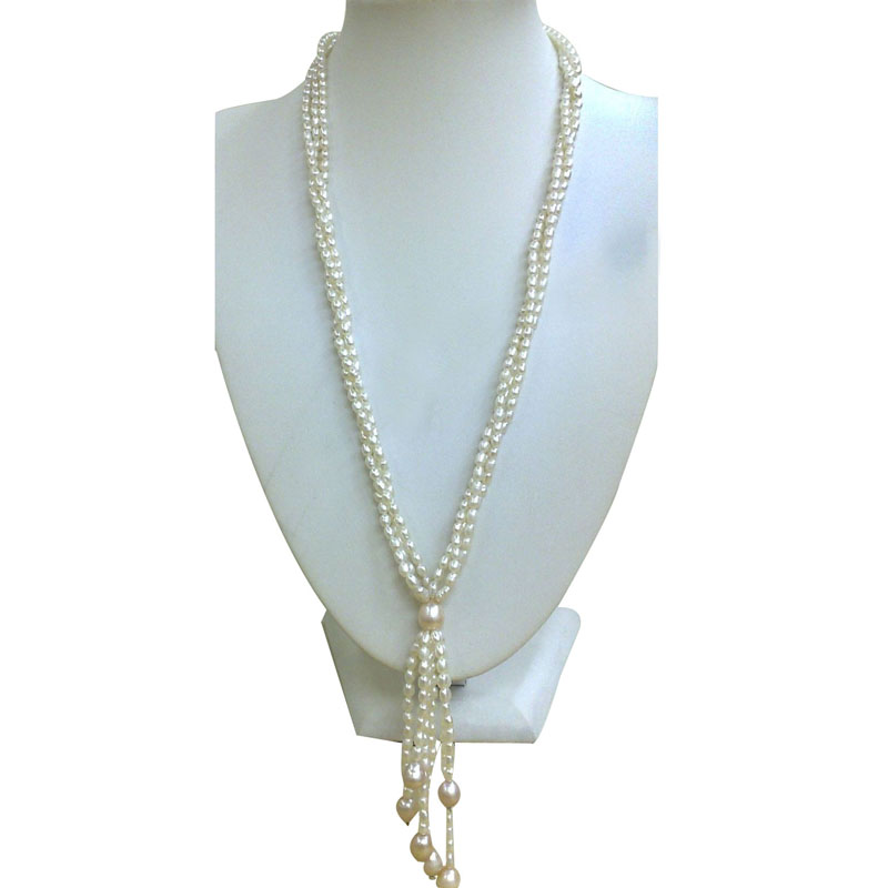 30 inches 4-5mm Natural White Rice Pearl Necklace