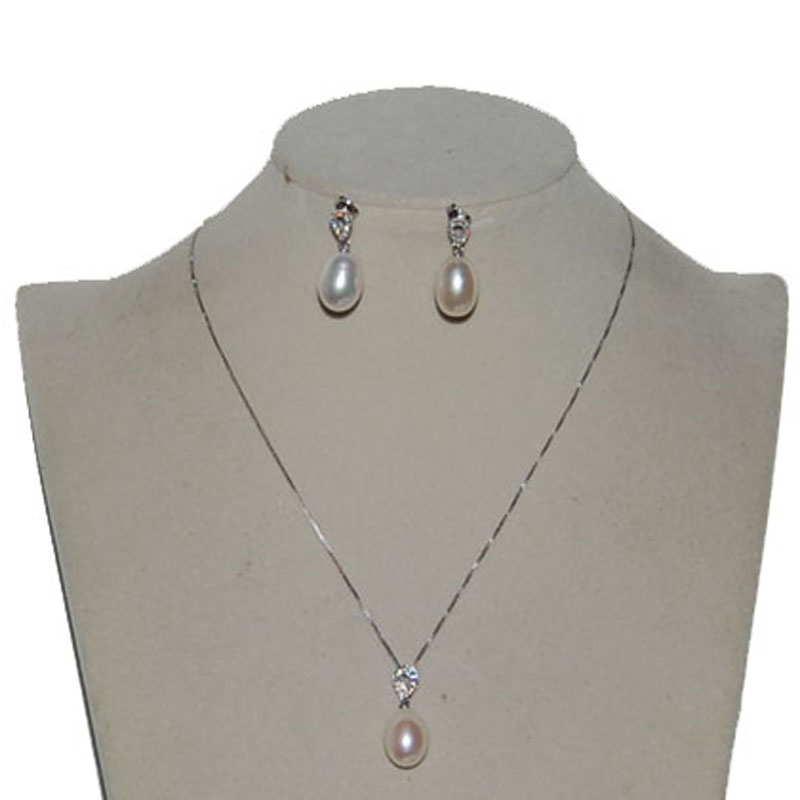 18 inches 11x16mm Raindrop Freshwater Pearl Jewelry Set