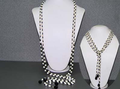 48 inches Double Rows 7-8mm Freshwater Pearl Sweater Necklace