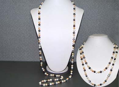 48 inches 8-9mm Multicolor Nugget Pearl Sweater Necklace