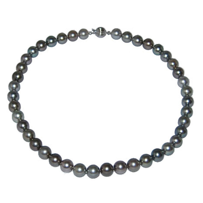 17 inches 9-10mm AA Dark Gray Tahitian Pearl Necklace