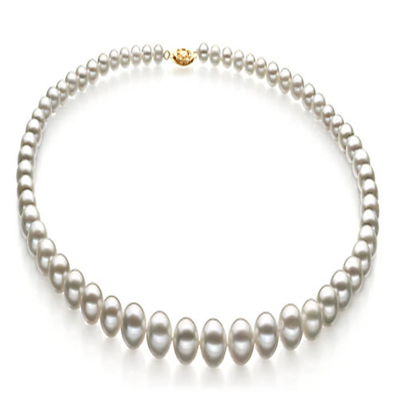 17-18 inches AAA 8-9mm White Round Freshwater Pearl Necklace