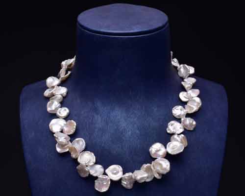 17 inches 12-18mm Natural White Keishi Pearl Necklace