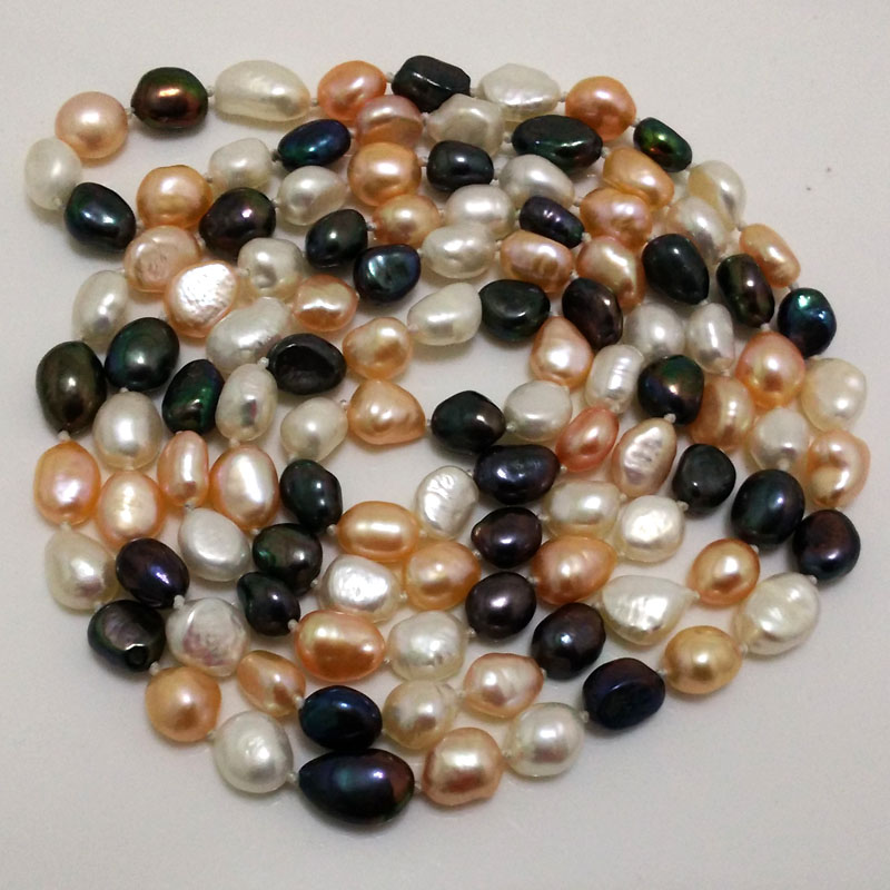 48 inches 10-11mm Multicolor Baroque Pearl Necklace