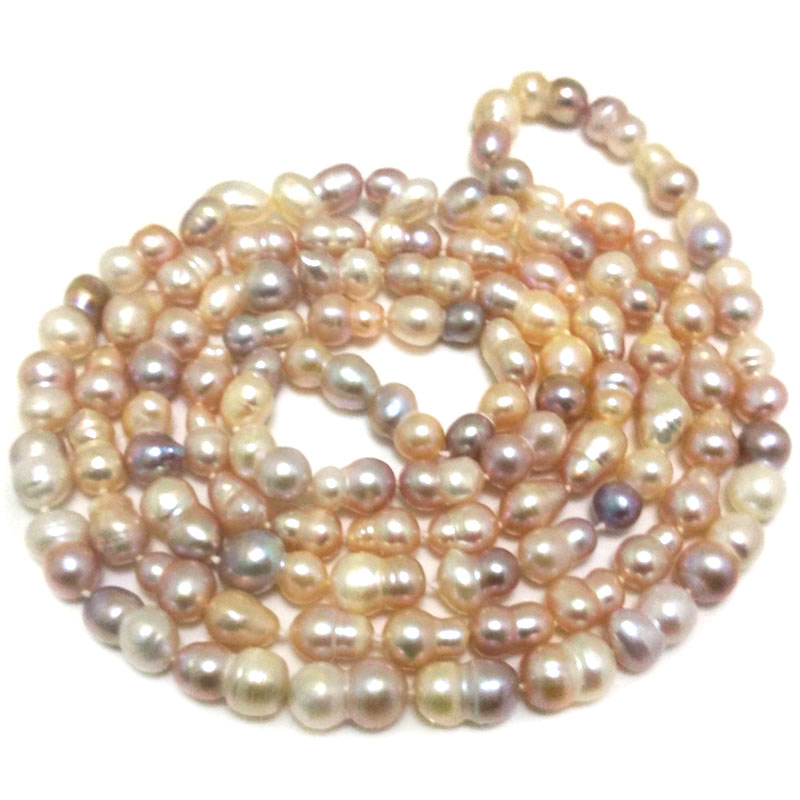 48 inches 8-9mm Natural Multicolor Peanut Baroque Pearl Necklace