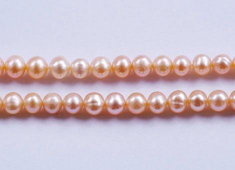 16 inches 7-8 mm Natural Pink Potato Pearls Loose Strand