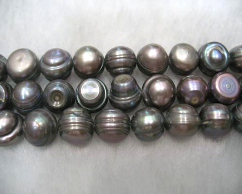 16 inches 9-10mm Black Potato Fresh Water Pearls Loose Strand