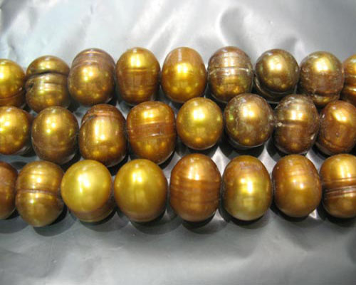 16 inches 9-10mm Brown Potato Fresh Water Pearls Loose Strand