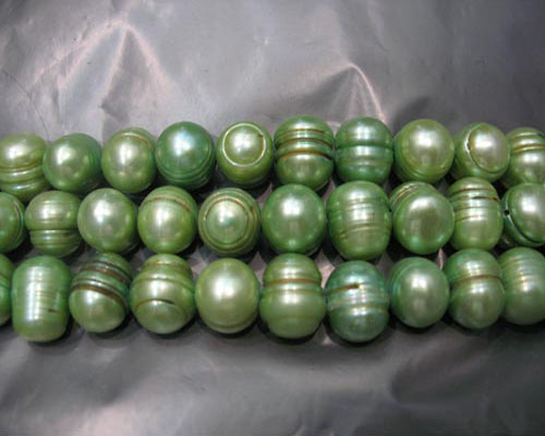 16 inches 9-10mm Green Potato Fresh Water Pearls Loose Strand