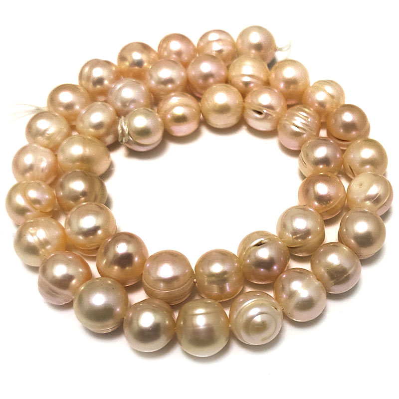 16 inches 9-10mm Natural Pink Potato Fresh Water Pearls Loose Strand