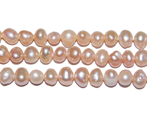 16 inches 4-5mm Natural Pink Potato Fresh Water Pearls Loose Strand