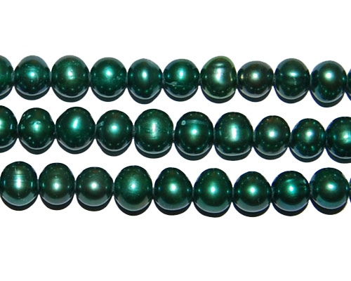 16 inches 6-7mm Green Potato Freshwater Pearls Loose Strand