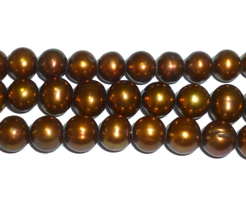 16 inches 8-9mm Coffee Potato Freshwater Pearls Loose Strand