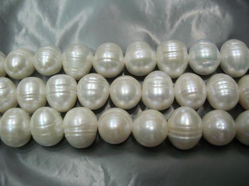 16 inches 11-12mm White High Luster Potato Pearls Loose Strand