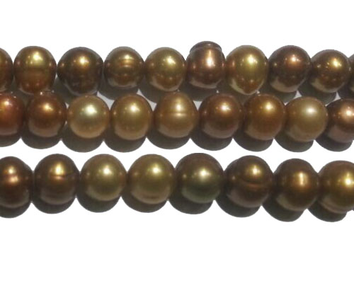 16 inches 7-8mm Brown Potato Fresh Water Pearls Loose Strand
