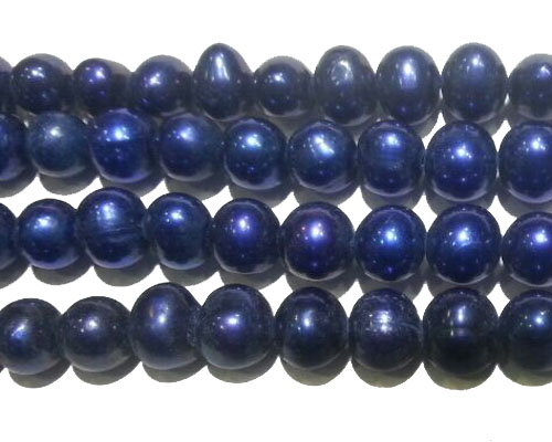 16 inches 7-8mm Blue Potato Fresh Water Pearls Loose Strand