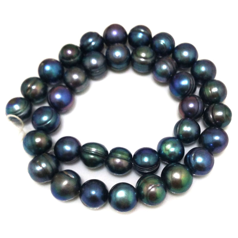 16 inches 11-12mm Black Potato Fresh Water Pearls Loose Strand