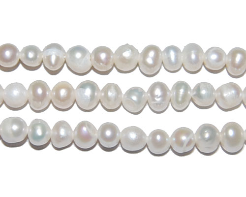 16 inches 4-5mm White Potato Fresh Warter Pearls Loose Strand
