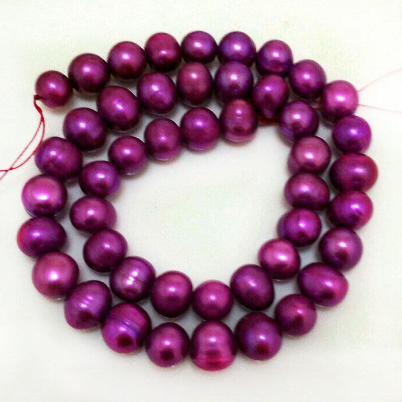 16 inches 8-9mm Purple Natural Potato Fresh Water Pearls Loose Strand