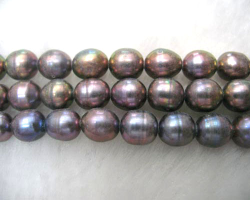 16 inches A 5-6 mm Black Rice Pearls Loose Strand