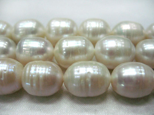 16 inches AA 11-12 mm White Rice Pearls Loose Strand