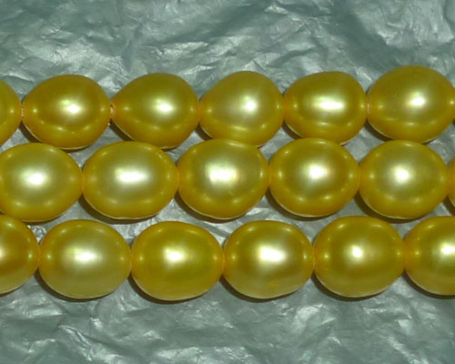 16 inches 4-5mm High Luster Golden Rice Pearls Loose Strand