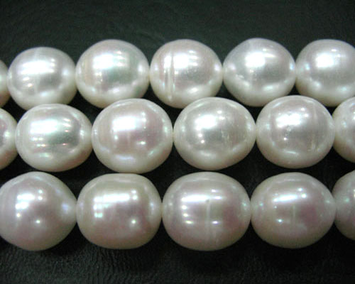16 inches 10-11mm AA White Rice Pearls Loose Strand