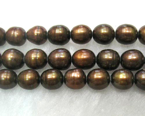 16 inches 5-6mm Coffee Rice Pearls Loose Strand