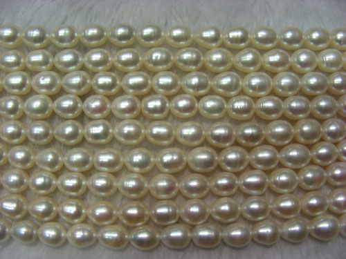 16 inches White 7-8 mm Rice Pearls Loose Strand