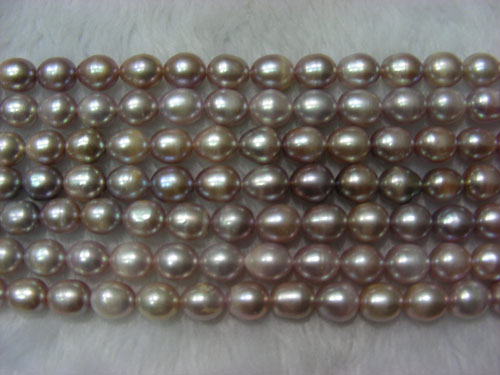 16 inches Natural Lavender 7-8mm Rice Pearls Loose Strand