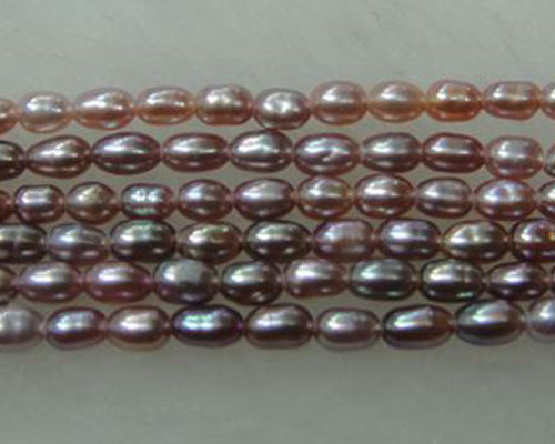 16 inches AAA 2-3mm Natural Lavender Seed Rice Pearls Loose Strand