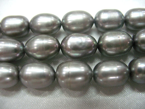 16 inches 7-8mm Gray Rice Pearls Loose Strand