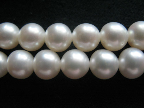 16 inches AAA 7-8mm White Round Fresh Water Pearls Loose Strand