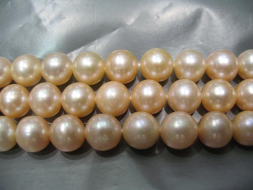 16 inches AA 7-8mm Natural Pink Round Fresh Water Pearls Loose Strand
