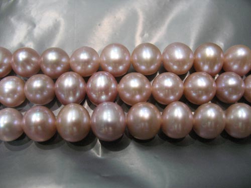 16 inches AA 7-8mm Natural Lavender Round Fresh Water Pearls Loose Strand
