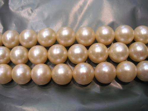 16 inches AA 10-11mm Natural Pink Round Freshwater Pearls Loose Strand