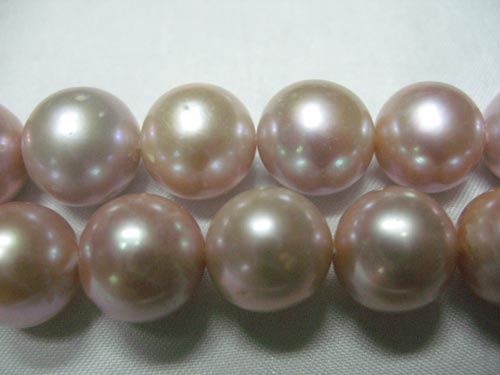 16 inches AA 12-13 mm Lavender Round Freshwater Pearls Loose Strand