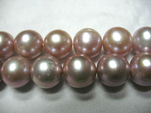 16 inches AA 11-12mm Natural Lavender Round Freshwater Pearls Loose Strand
