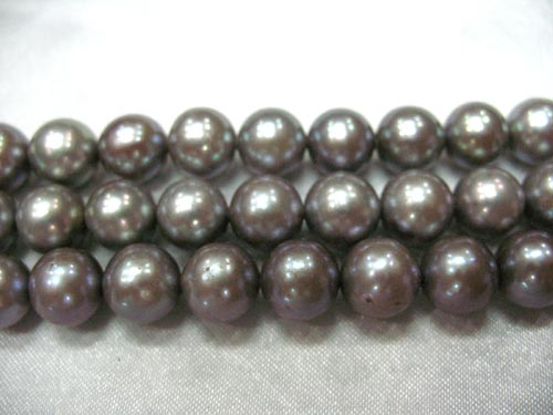 16 inches AA  8-9 mm Gray Round Freshwater Pearls Loose Strand