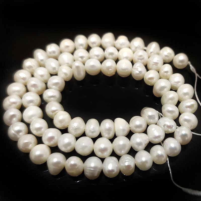 16 inches AA 9-10mm Black Round Freshwater Pearls Loose Strand