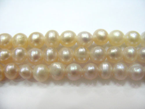 16 inches A 3-4mm Pink Round Freshwater Pearls Loose Strand