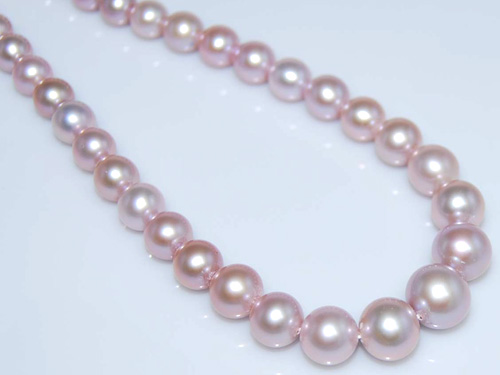 16 inches AAA 6-10mm Natural Lavender Graduated Freshwater Pearls Loose Strand