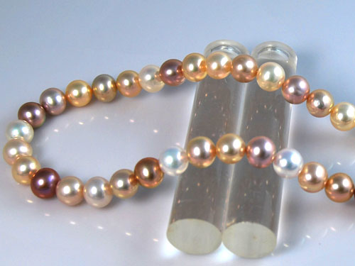 16 inches 8.5-9mm AAA Natural Multicolor Round Pearls Loose Strand